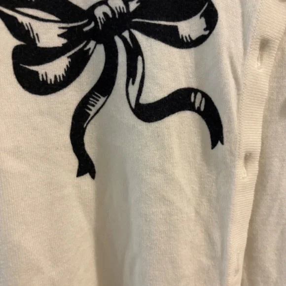Talbots Ivory & Black Cardigan Size L - Picture 2 of 7